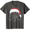 imageStar Wars Christmas Darth Vader Santa Hat Sketch Disney TShirtAsphalt Grey