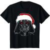 imageStar Wars Christmas Darth Vader Santa Hat Sketch Disney TShirtBlack