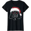 imageStar Wars Christmas Darth Vader Santa Hat Sketch Disney TShirtBlack