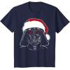 imageStar Wars Christmas Darth Vader Santa Hat Sketch Disney TShirtNavy Blue
