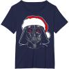 imageStar Wars Christmas Darth Vader Santa Hat Sketch Disney TShirtNavy Blue