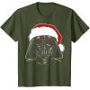 imageStar Wars Christmas Darth Vader Santa Hat Sketch Disney TShirtOlive Green