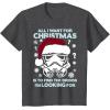 imageStar Wars Storm Trooper Droid Looking Christmas TShirt TShirtDark Heather Grey
