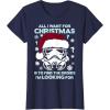 imageStar Wars Storm Trooper Droid Looking Christmas TShirt TShirtNavy Blue