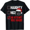 imageStar Wars Christmas Darth Vader Naughty or Nice Checklist TShirtBlack