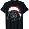 imageStar Wars Christmas Darth Vader Santa Hat Sketch Disney TShirtBlack