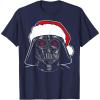 imageStar Wars Christmas Darth Vader Santa Hat Sketch Disney TShirtNavy Blue