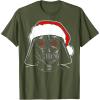 imageStar Wars Christmas Darth Vader Santa Hat Sketch Disney TShirtOlive Green