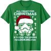 imageStar Wars Storm Trooper Droid Looking Christmas TShirt TShirtKelly Green