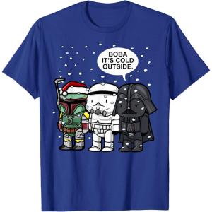 imageStar Wars Christmas Boba Its Cold Outside Graphic TShirt TShirtRoyal Blue
