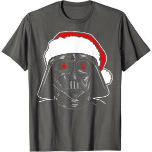 imageStar Wars Christmas Darth Vader Santa Hat Sketch Disney TShirtAsphalt Grey