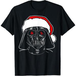 imageStar Wars Christmas Darth Vader Santa Hat Sketch Disney TShirtBlack