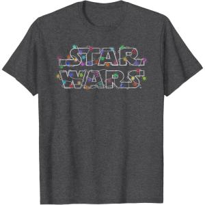 imageStar Wars Christmas Lights Logo TShirtDark Heather Grey
