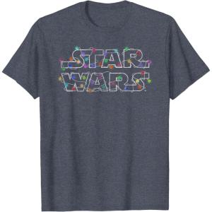 imageStar Wars Christmas Lights Logo TShirtHeather Blue