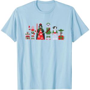 imageStar Wars Holiday Galactically Festive Christmas Pattern TShirtBaby Blue