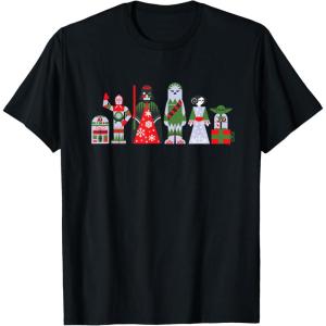 imageStar Wars Holiday Galactically Festive Christmas Pattern TShirtBlack