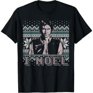 imageStar Wars I Noel Han Solo Holiday Humor Christmas TShirt TShirtBlack