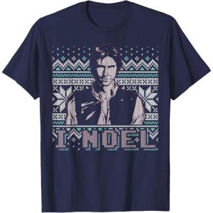 imageStar Wars I Noel Han Solo Holiday Humor Christmas TShirt TShirtNavy Blue