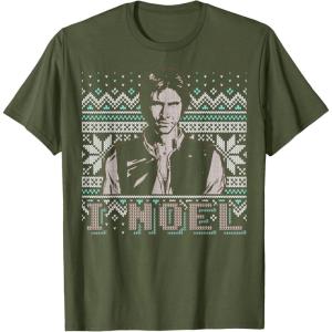imageStar Wars I Noel Han Solo Holiday Humor Christmas TShirt TShirtOlive Green