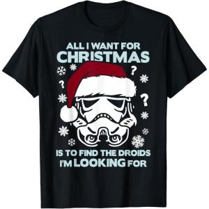 imageStar Wars Storm Trooper Droid Looking Christmas TShirt TShirtBlack