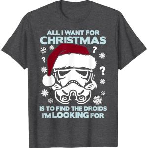imageStar Wars Storm Trooper Droid Looking Christmas TShirt TShirtDark Heather Grey