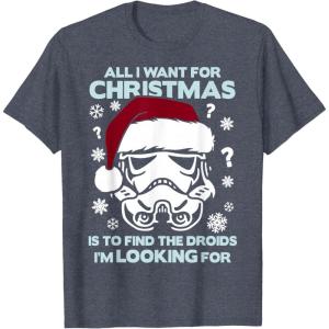 imageStar Wars Storm Trooper Droid Looking Christmas TShirt TShirtHeather Blue