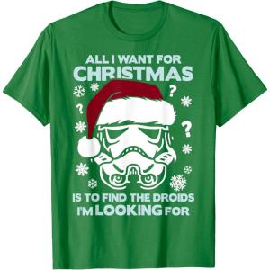 imageStar Wars Storm Trooper Droid Looking Christmas TShirt TShirtKelly Green