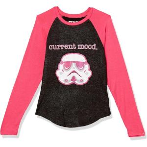 imageSTAR WARS Girls Storm Trooper Girls Long Sleeve Raglan TShirt  Girls 416PinkBlack