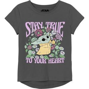 imageSTAR WARS Girls The Mandalorian Grogu The Child TShirt  Girls 416Black