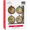 imageHallmark Star Wars The Mandalorian Grogu Scenes Mini Christmas Ornaments Shatterproof Set of 4Grogu