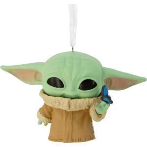 imageHallmark Star Wars The Mandalorian Grogu with Butterfly Funko POP Christmas OrnamentGrogu