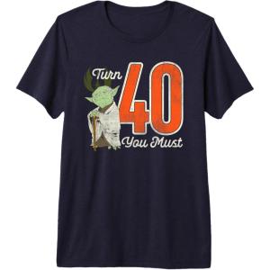 imageStar Wars Yoda 40th Birthday Premium Triblend TShirtNavy Blue