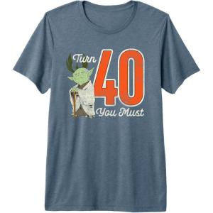 imageStar Wars Yoda 40th Birthday Premium Triblend TShirtSlate Grey