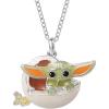 imageDisney Star Wars The Mandalorian The Child Silver or Flash Plated Necklace Official LicenseSpace Pod