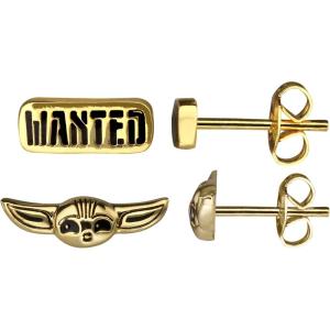 imageDisney Star Wars Silver and Flash Plated Stud Earring Set Official LicenseGolden