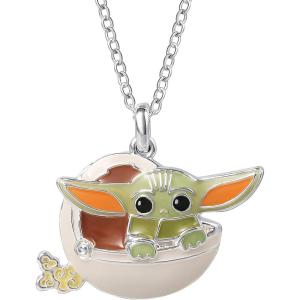 imageDisney Star Wars The Mandalorian The Child Silver or Flash Plated Necklace Official LicenseSpace Pod