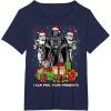 imageStar Wars Christmas Darth Vader Stormtroopers Feel Presents TShirtNavy Blue