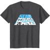 imageStar Wars Christmas Holiday Logo Hoth ATAT Reindeer Funny TShirtDark Heather Grey