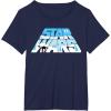 imageStar Wars Christmas Holiday Logo Hoth ATAT Reindeer Funny TShirtNavy Blue