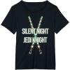 imageStar Wars Christmas Silent Night Jedi Knight Lightsabers TShirtBlack