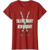 imageStar Wars Christmas Silent Night Jedi Knight Lightsabers TShirtCranberry Red