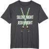 imageStar Wars Christmas Silent Night Jedi Knight Lightsabers TShirtDark Heather Grey