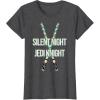 imageStar Wars Christmas Silent Night Jedi Knight Lightsabers TShirtDark Heather Grey