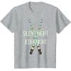 imageStar Wars Christmas Silent Night Jedi Knight Lightsabers TShirtHeather Grey