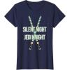 imageStar Wars Christmas Silent Night Jedi Knight Lightsabers TShirtNavy Blue
