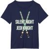 imageStar Wars Christmas Silent Night Jedi Knight Lightsabers TShirtNavy Blue