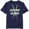 imageStar Wars Christmas Silent Night Jedi Knight Lightsabers TShirtNavy Blue