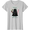 imageStar Wars Darth Vader Cute Christmas Holiday Merry Sithmas TShirtSilver Grey