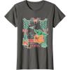 imageStar Wars Grogu Festive Window Christmas Happy Holidays TShirtAsphalt Grey
