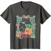 imageStar Wars Grogu Festive Window Christmas Happy Holidays TShirtAsphalt Grey